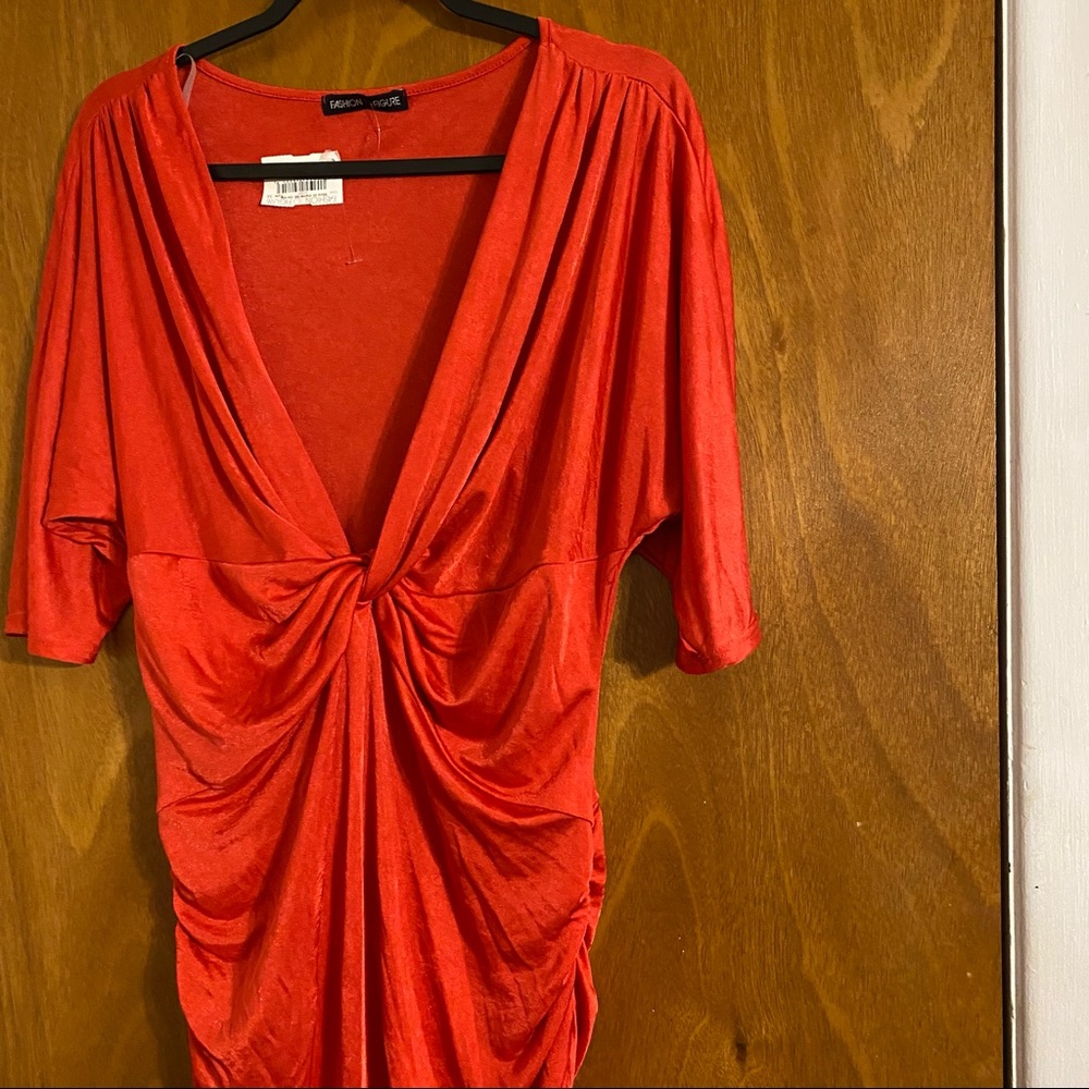 Fashion to Figure orange sexy dress size XL nwt - Picture 4 of 9
